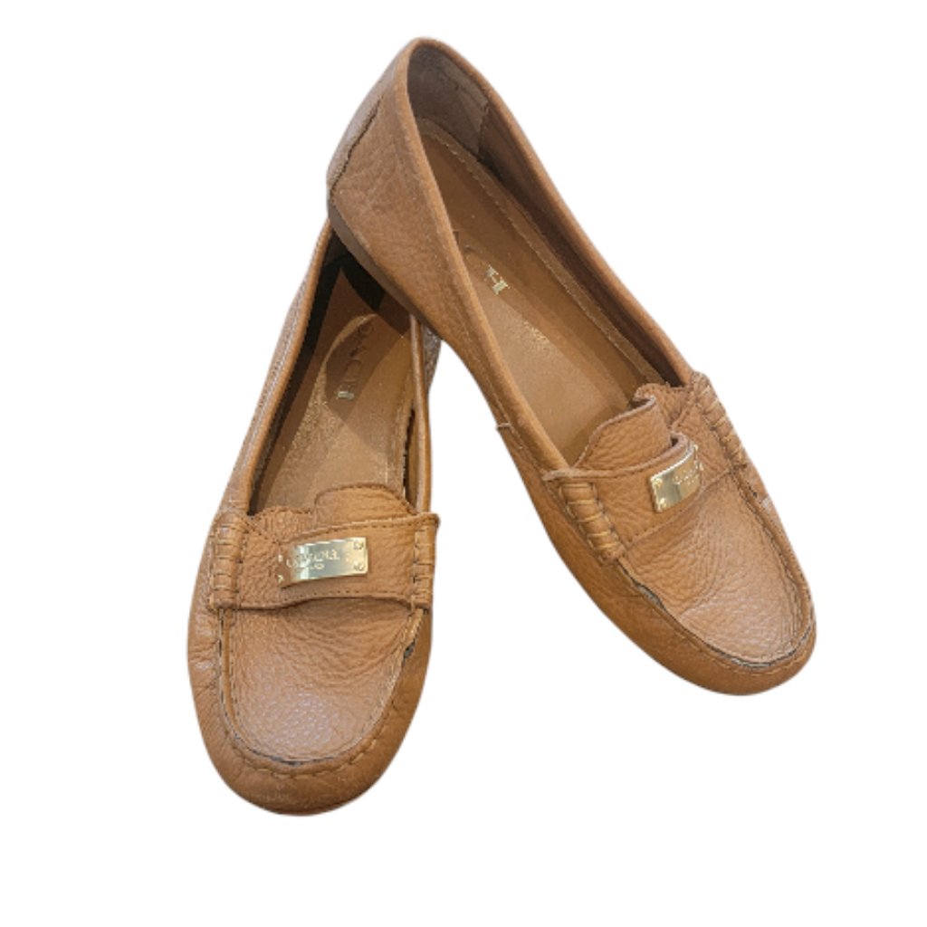 Coach Fredrica Pebble Grain Leather Loafers - Ginger